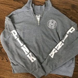 PINK VS gray sweatshirt